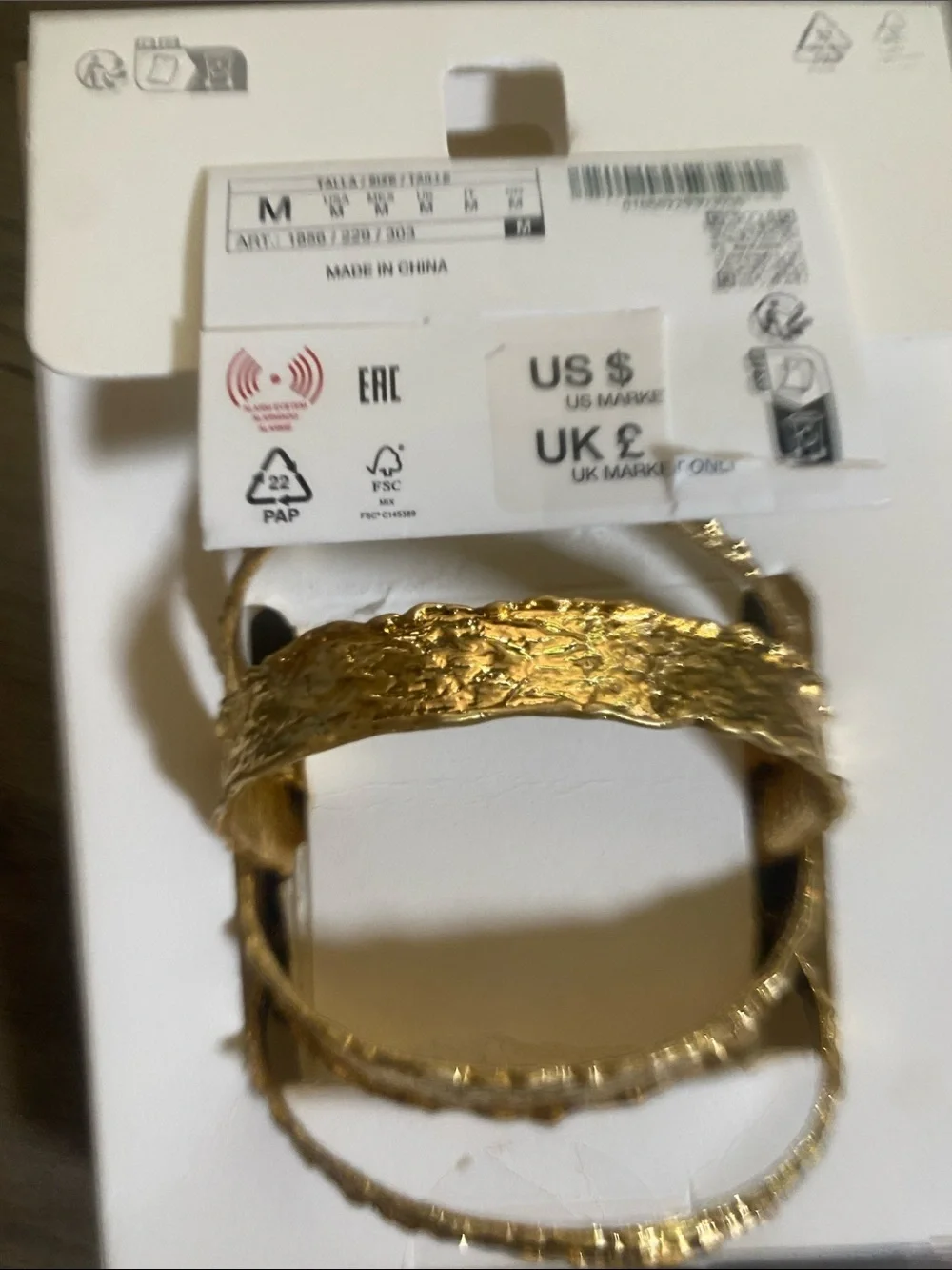 NWT Zara Pack Gold Tone Textured Bracelets